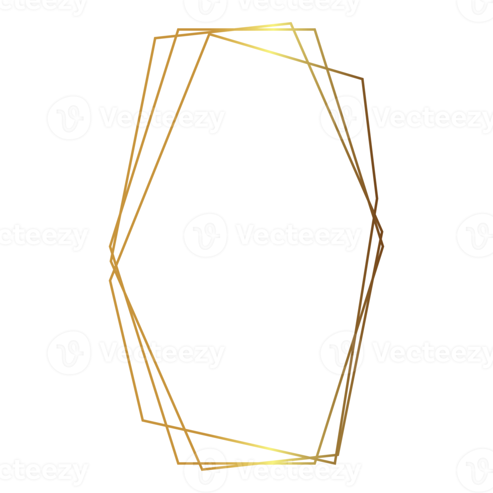 gold polygonal geometric frame 18872496 PNG