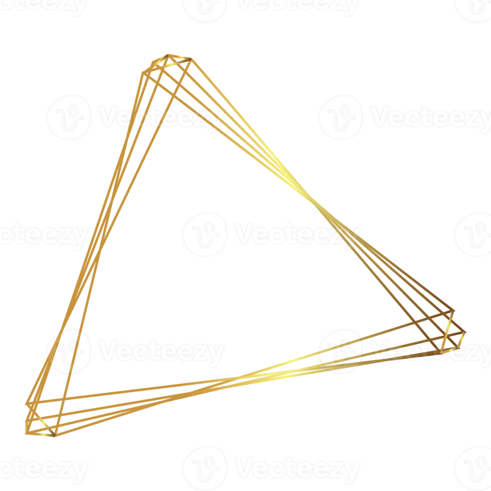 gold polygonal geometric frame png