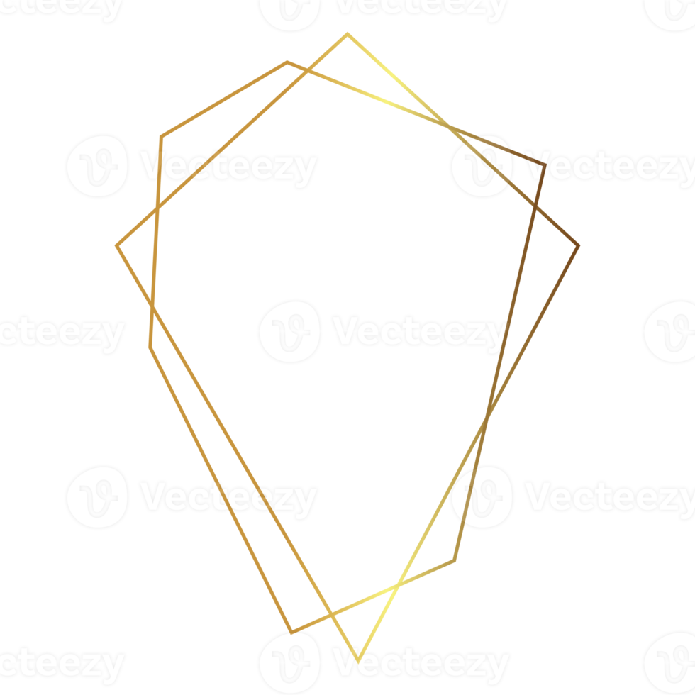 goud veelhoekige meetkundig kader png