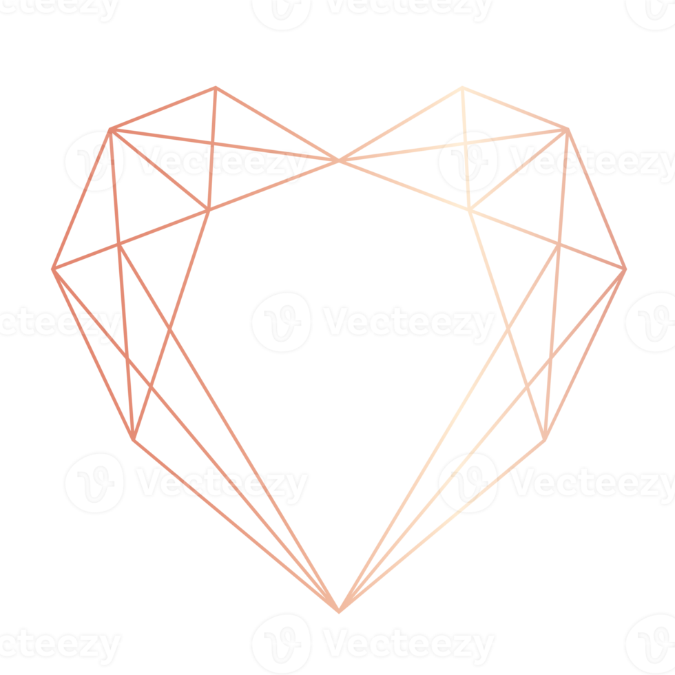 roségold herz geometrisch png