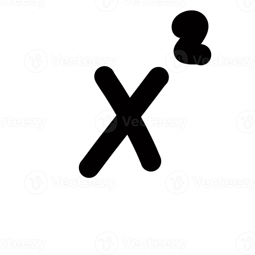 X squared Math Symbol Calculation Analytic Logic Mathematic Physic Organic Line Doodle png