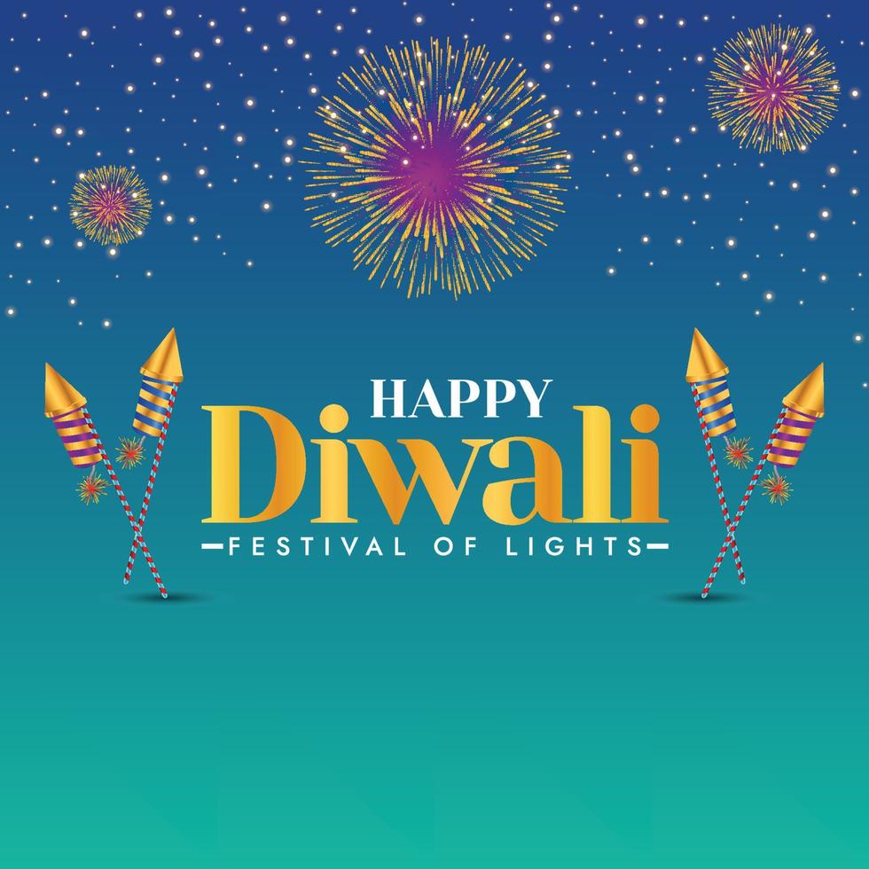 Illustration of burning diya on happy diwali holiday background vector