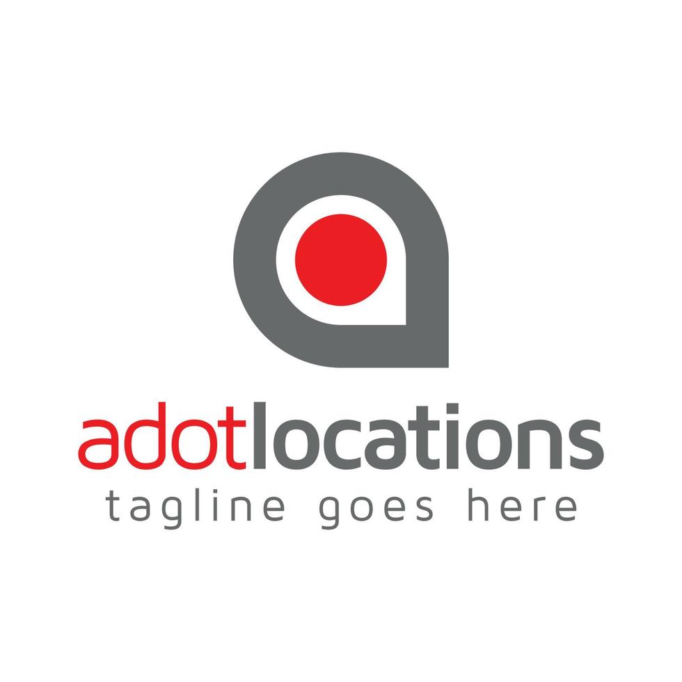 Letter a logo with dot and location icon vector