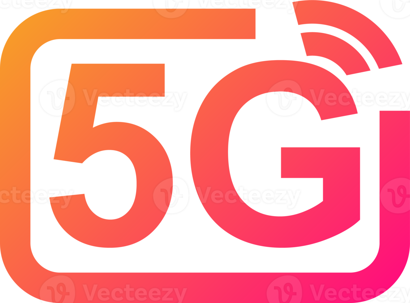 Fifth generation wireless internet icon in gradient colors. 5G signs illustration. png