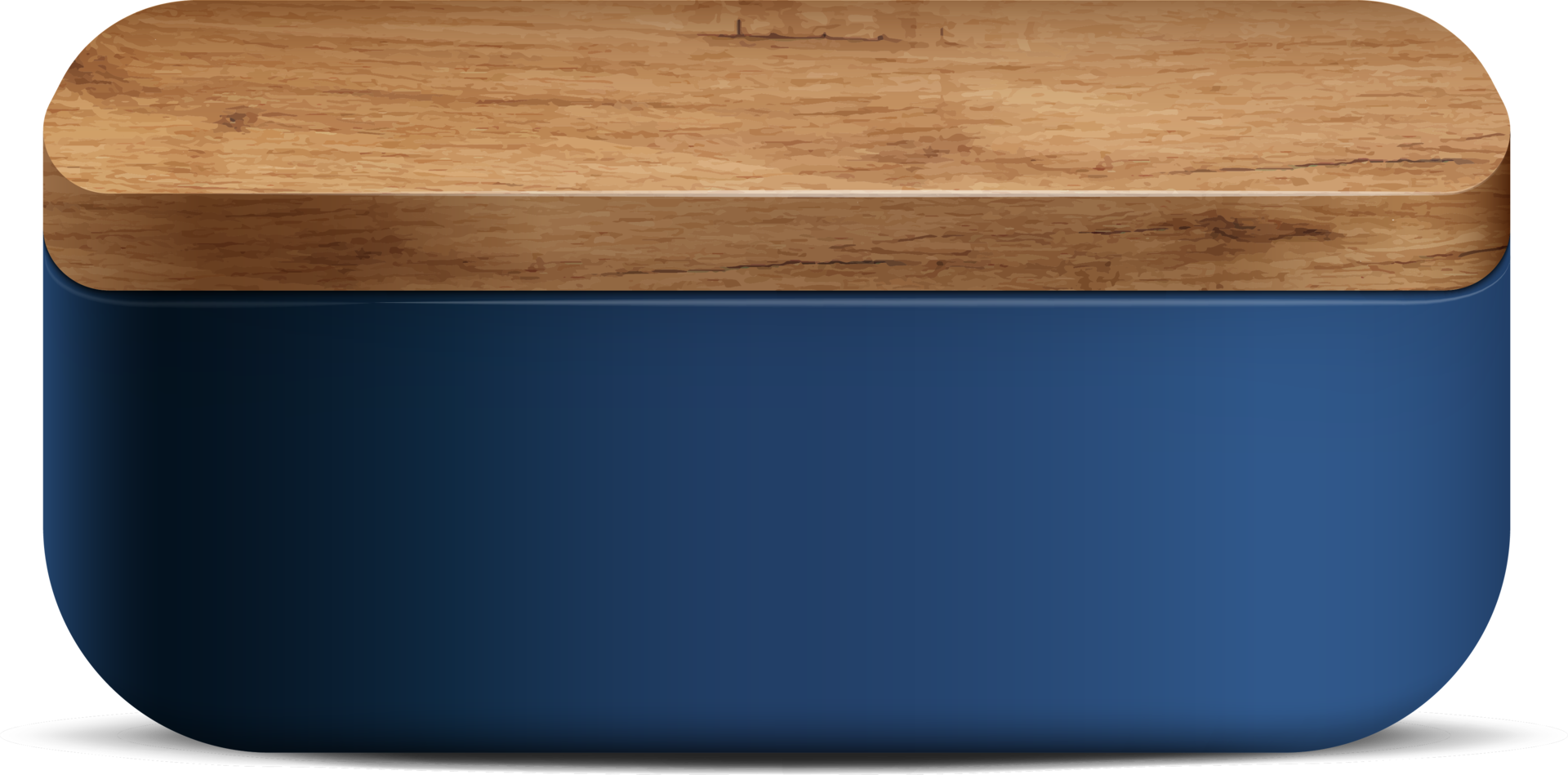 Navy blue and wood realistic 3D square pedestal podium for stand show product display. png