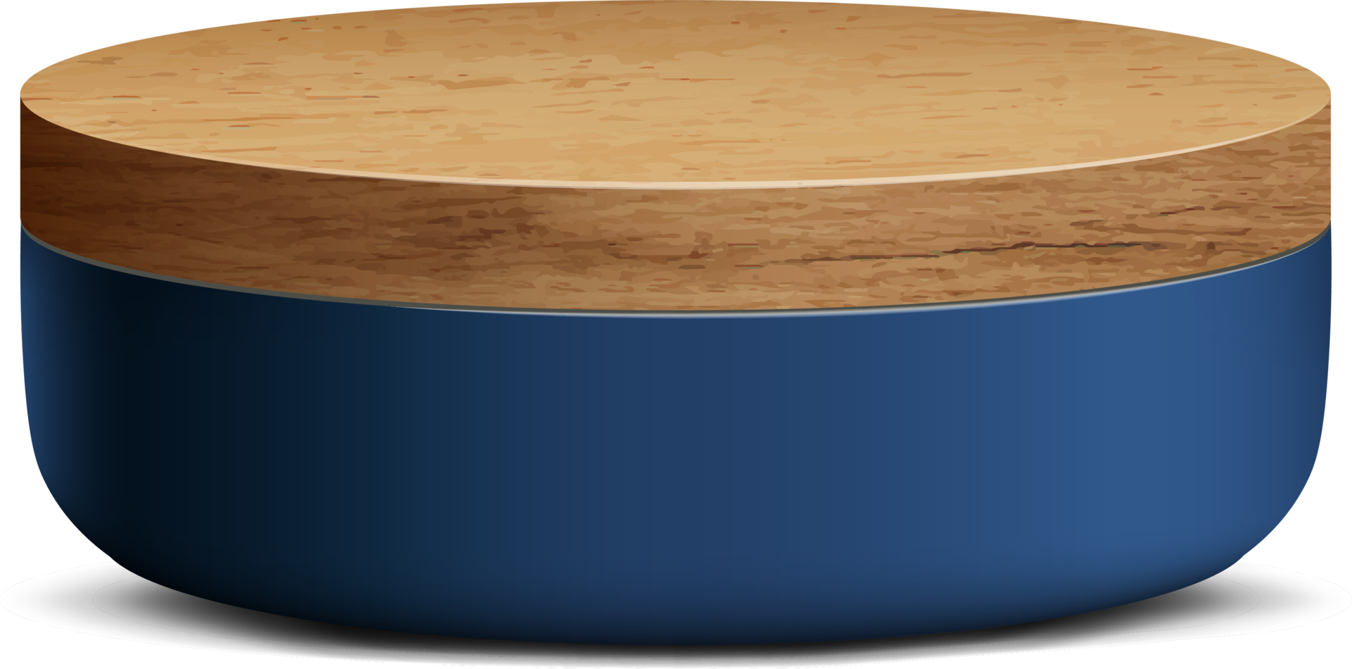 Navy blue and wood realistic 3D cylinder pedestal podium for stand show product display. png
