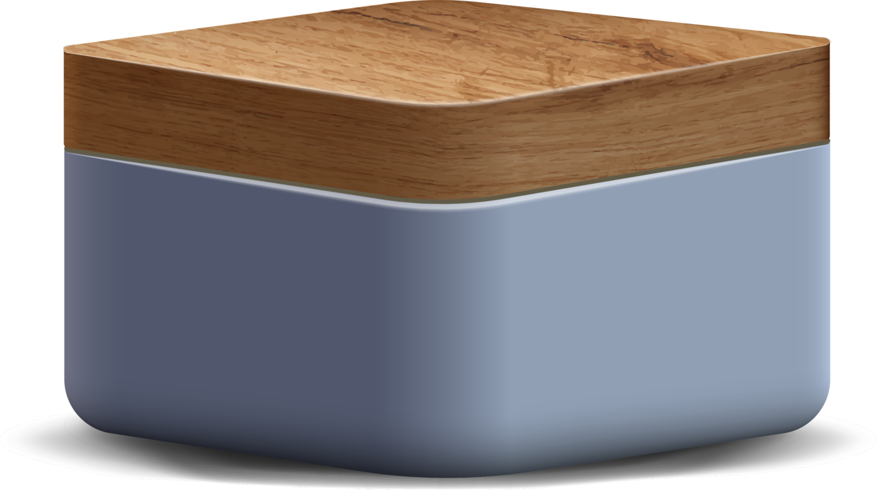 Blue and wood realistic 3D square pedestal podium for stand show product display. png