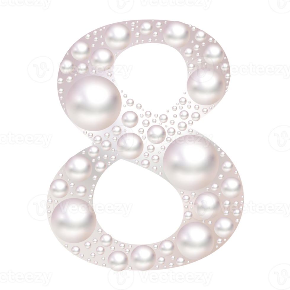 Pearl number 8 eight png