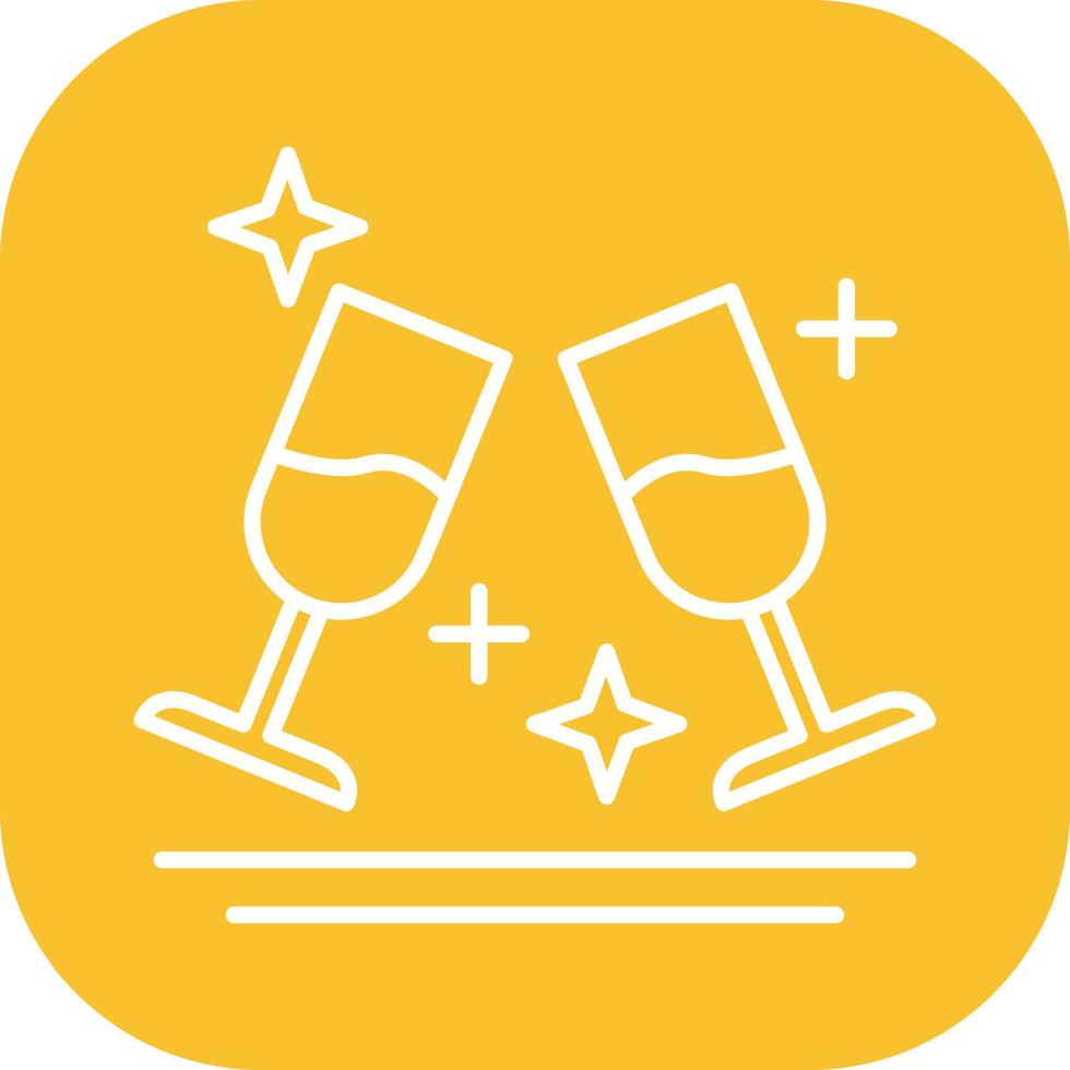 Two Glasses Romantic Vector Icon