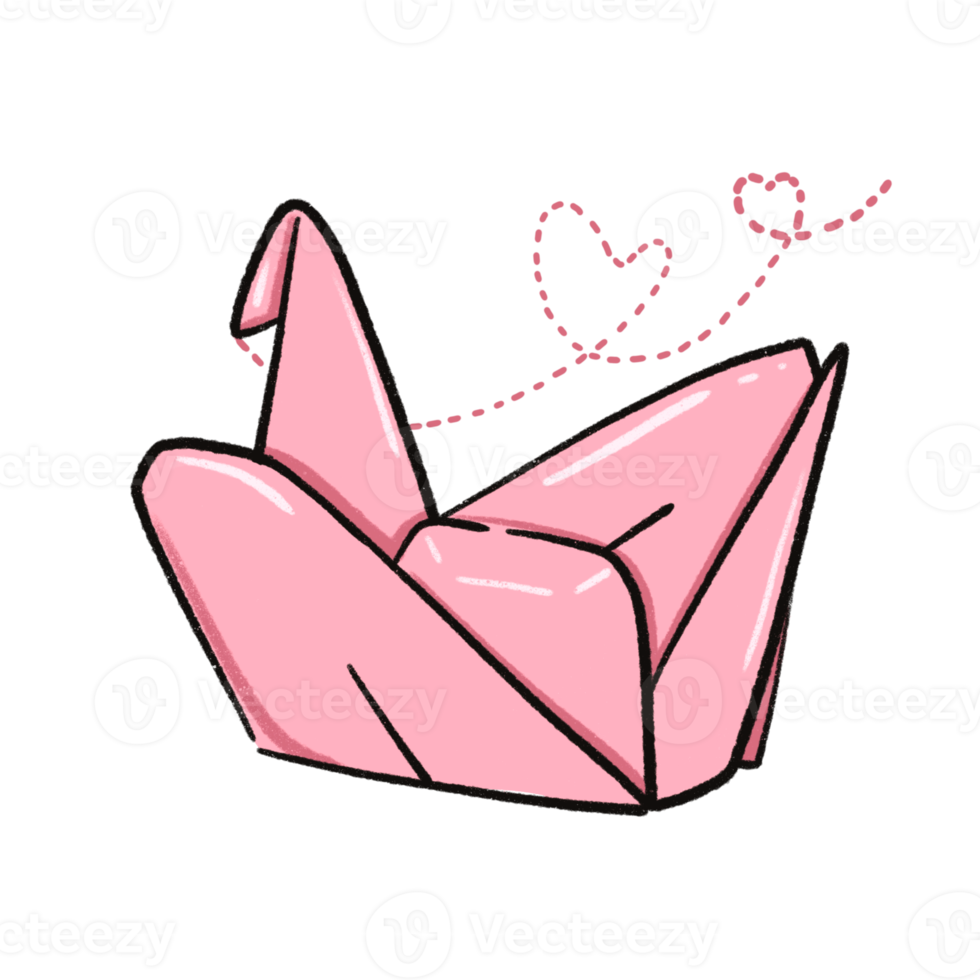 Valentine paper bird png