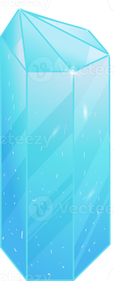Crystal. Curative Transparent Healing Quartz. Blue Gradient Clear Bright Gem. Magic Stone png