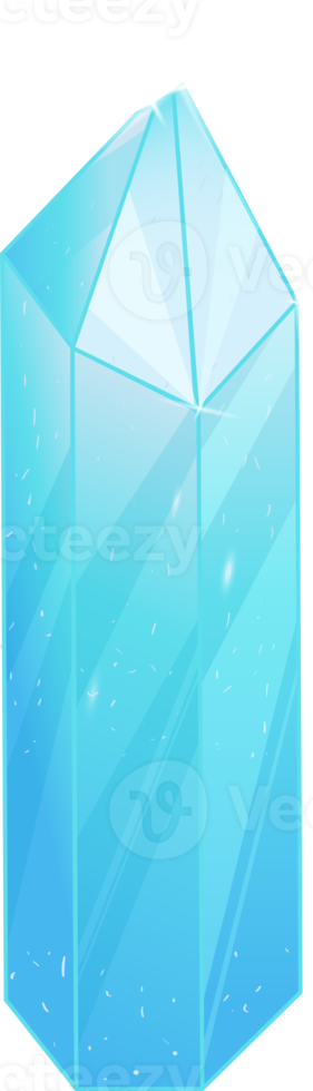 Crystal. Curative Transparent Healing Quartz. Blue Gradient Clear Bright Gem. Magic Stone png
