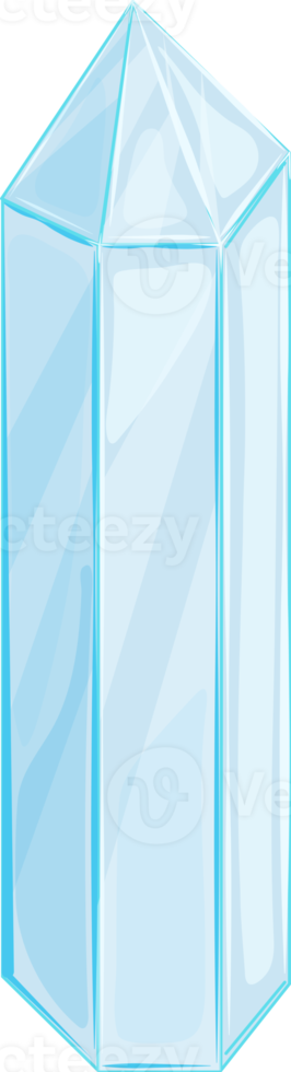 Crystal. Curative Transparent Healing Quartz. Blue Gradient Clear Bright Gem. Magic Stone png