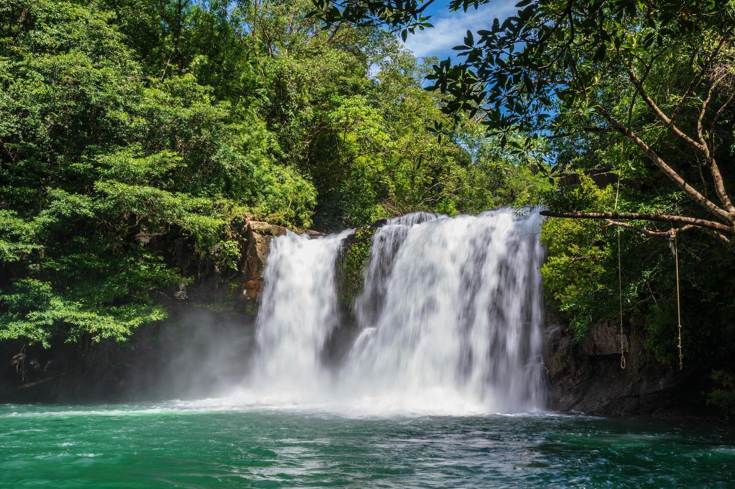 Klong Chao waterfall on koh kood island trat thailand.Koh Kood, also known as Ko Kut, is an island in the Gulf of Thailand photo