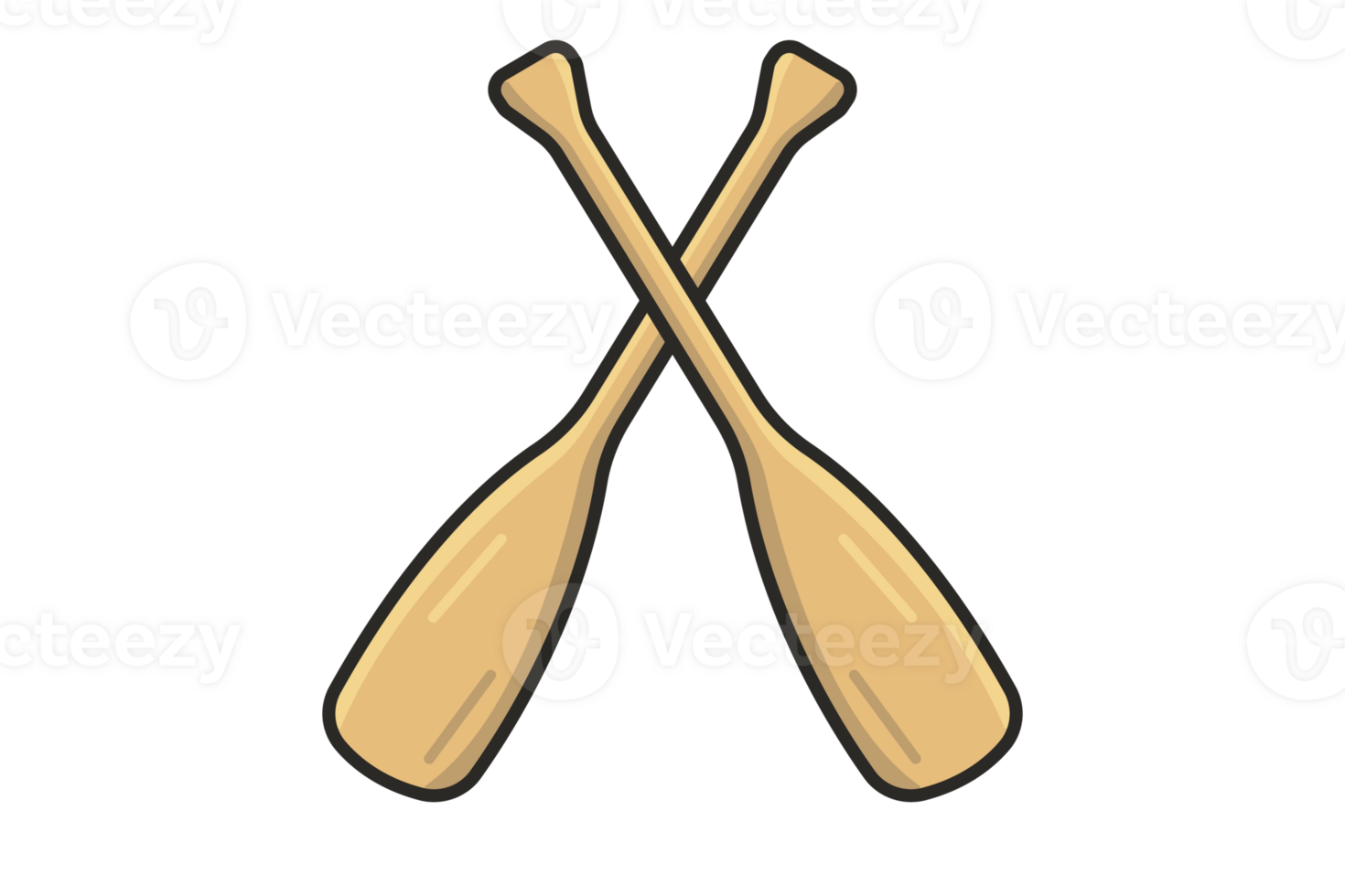 deux avirons ou pagaies en bois dans l'illustration du signe croisé. concept d'icône d'objet de bateau de transport de l'eau. rames d'aviron, aviron de bateau, sport nautique. conception de rames de bateau avec ombre. png