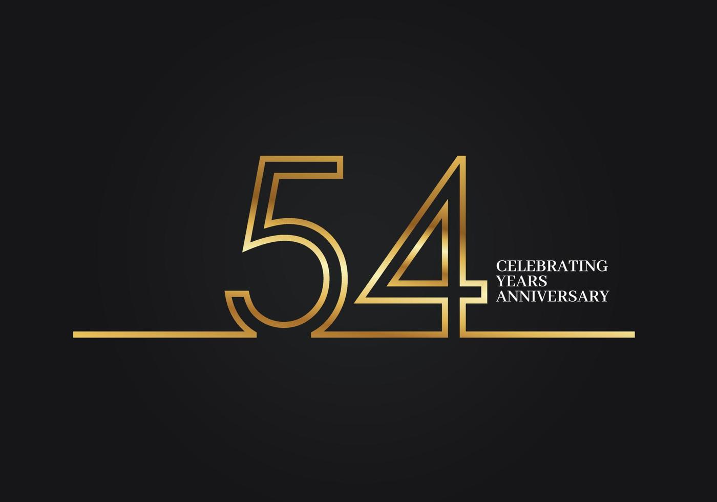 54 Years Anniversary vector