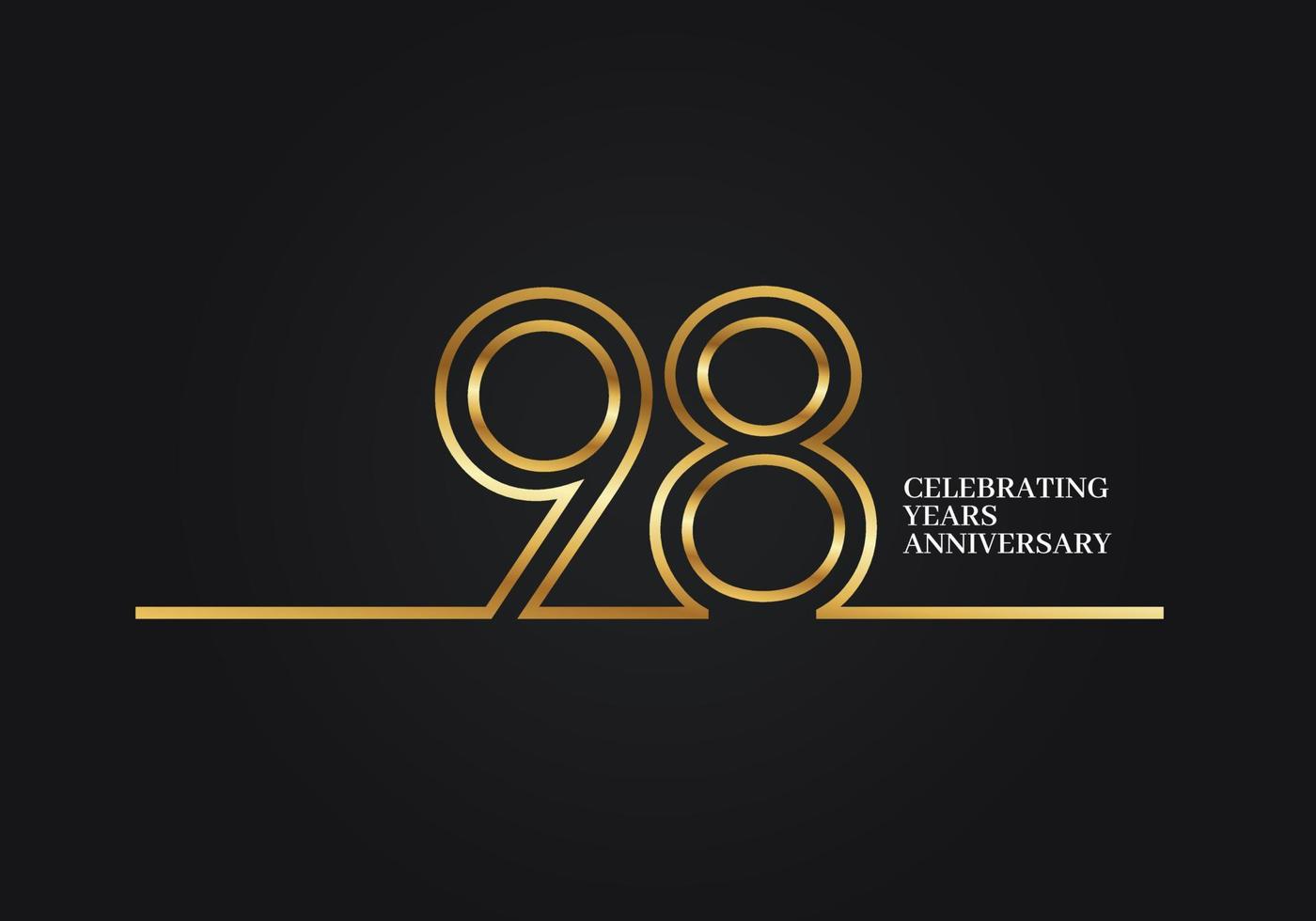 98 Years Anniversary vector