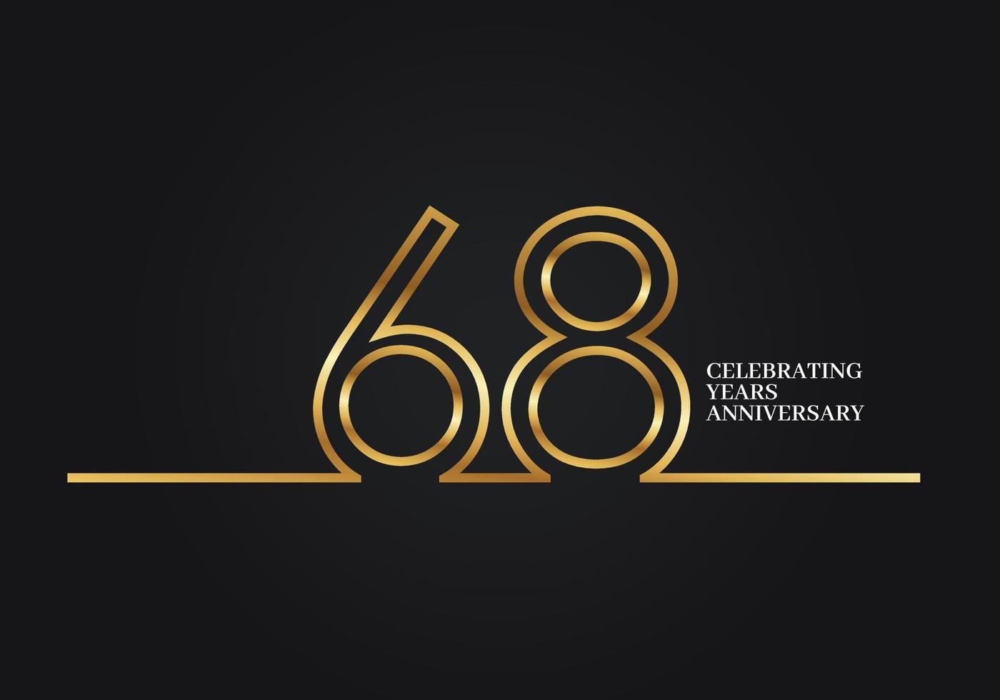 68 Years Anniversary vector