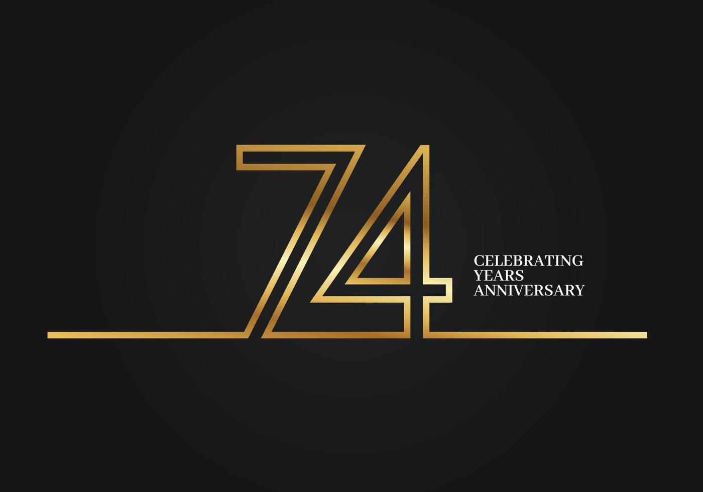 74 Years Anniversary vector