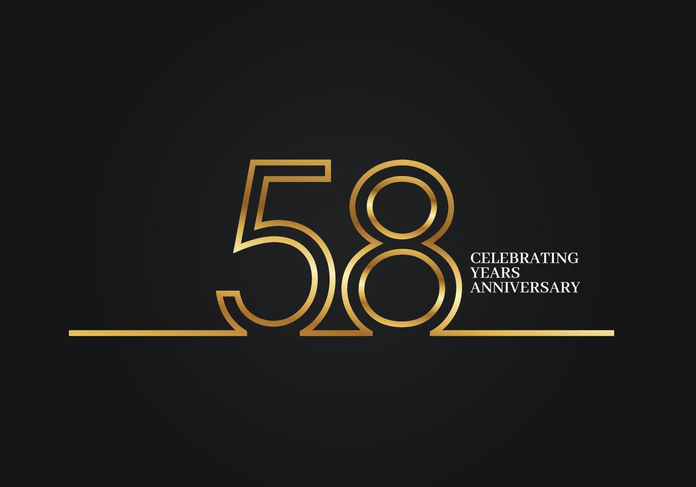 58 Years Anniversary vector