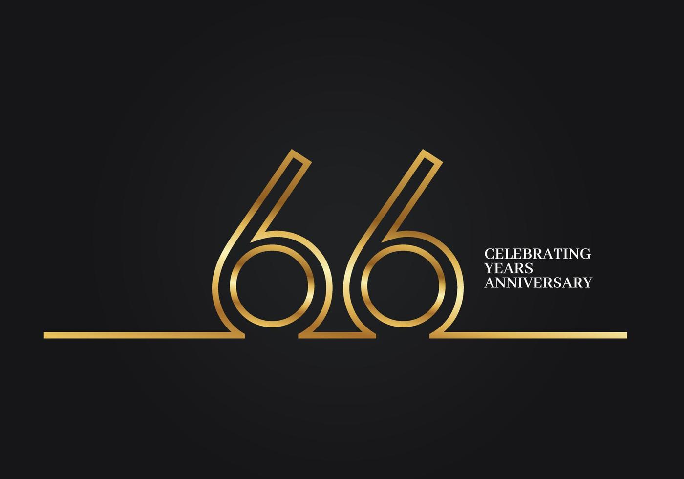 66 Years Anniversary vector