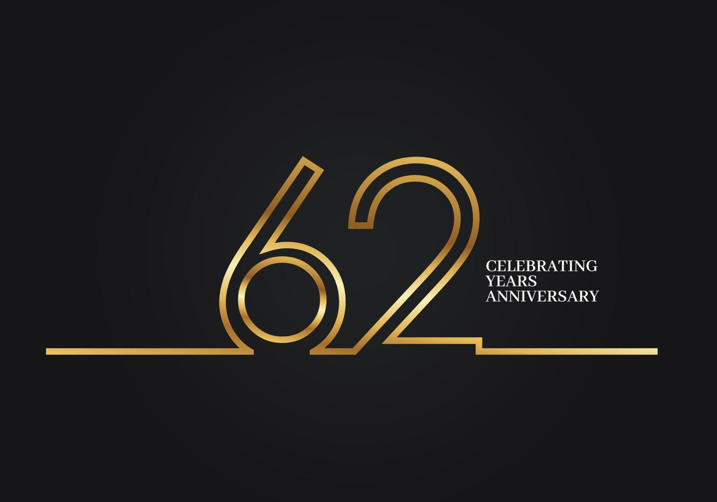 62 Years Anniversary vector