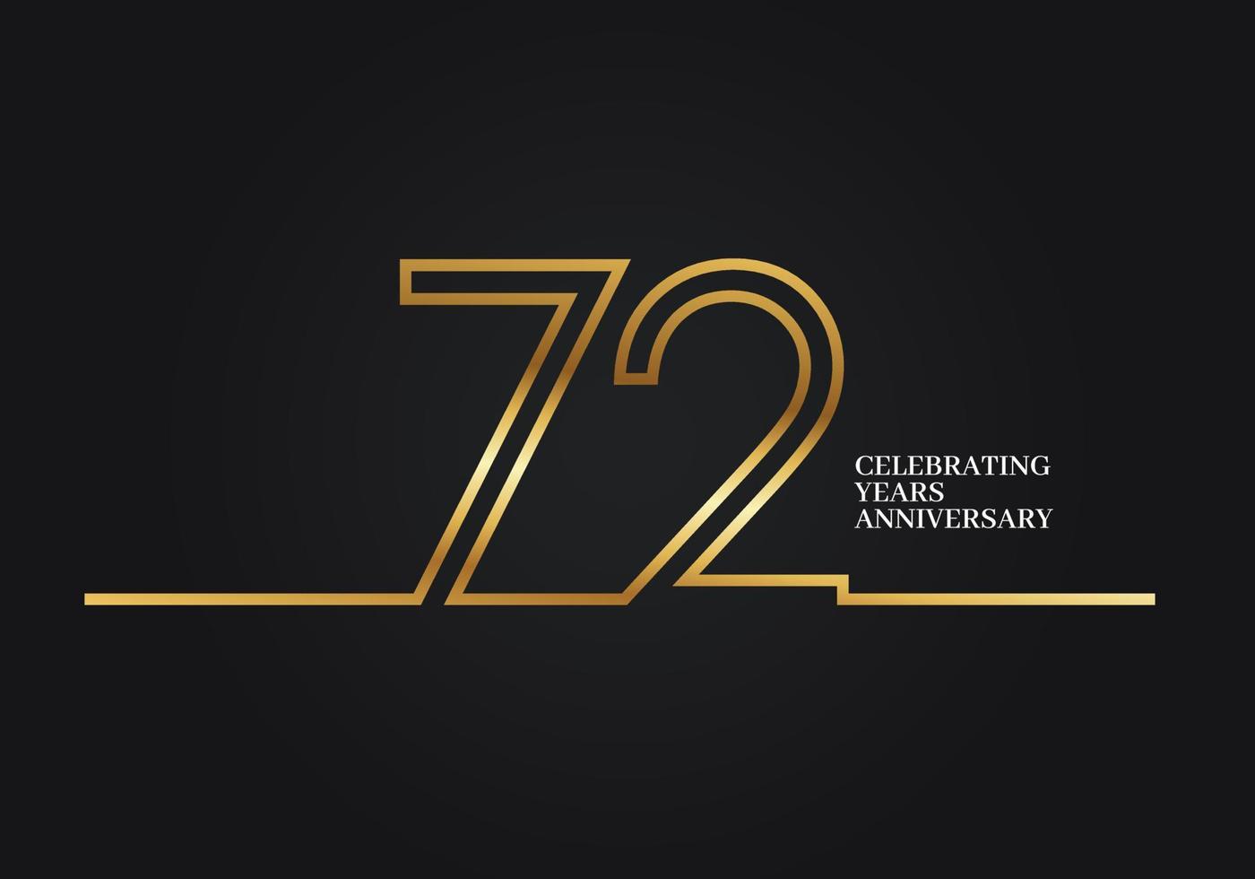 72 Years Anniversary vector