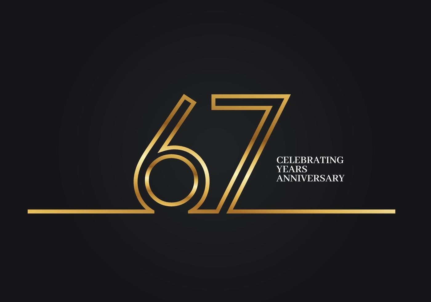 67 Years Anniversary vector