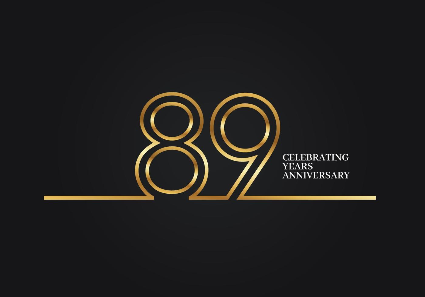 89 Years Anniversary vector