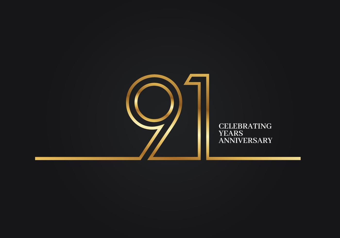 91 Years Anniversary vector