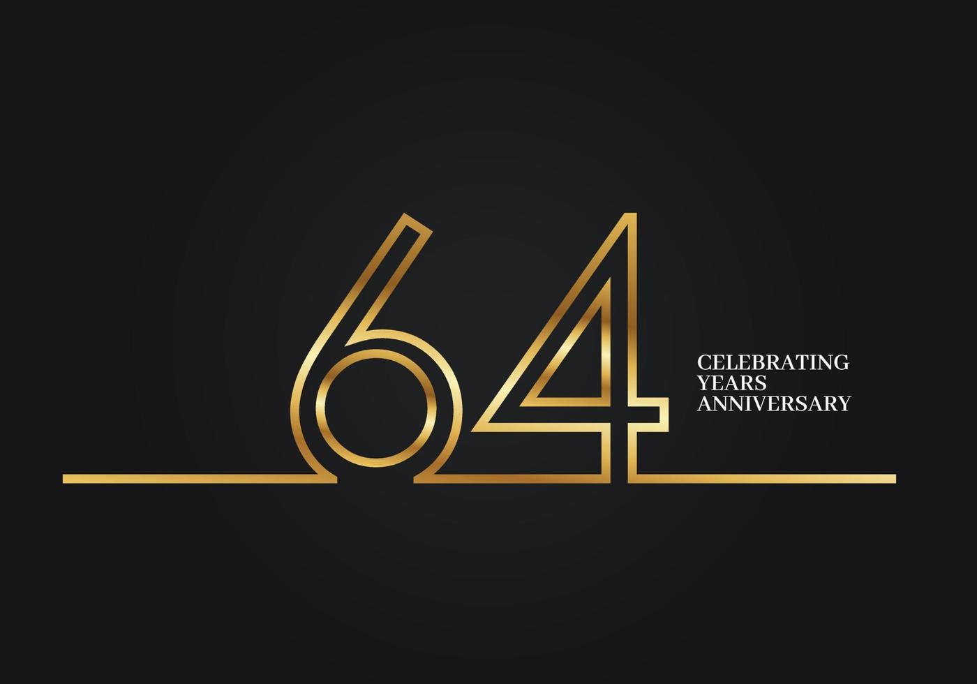 64 Years Anniversary vector