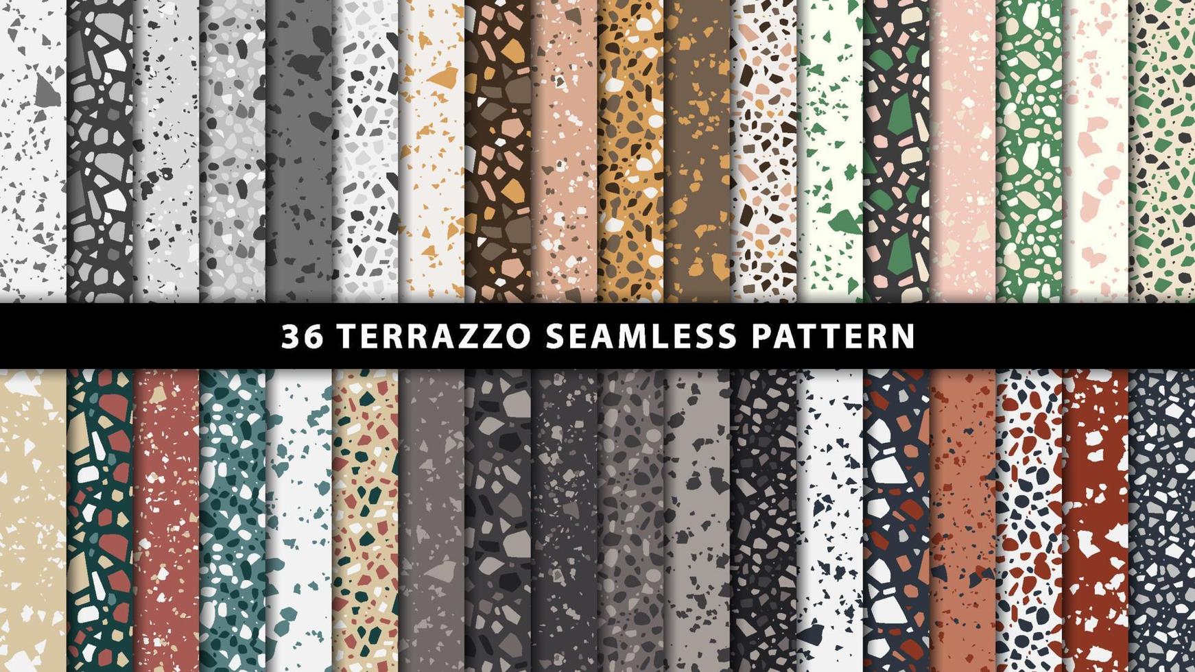 Set of terrazzo style seamless patterns vector
