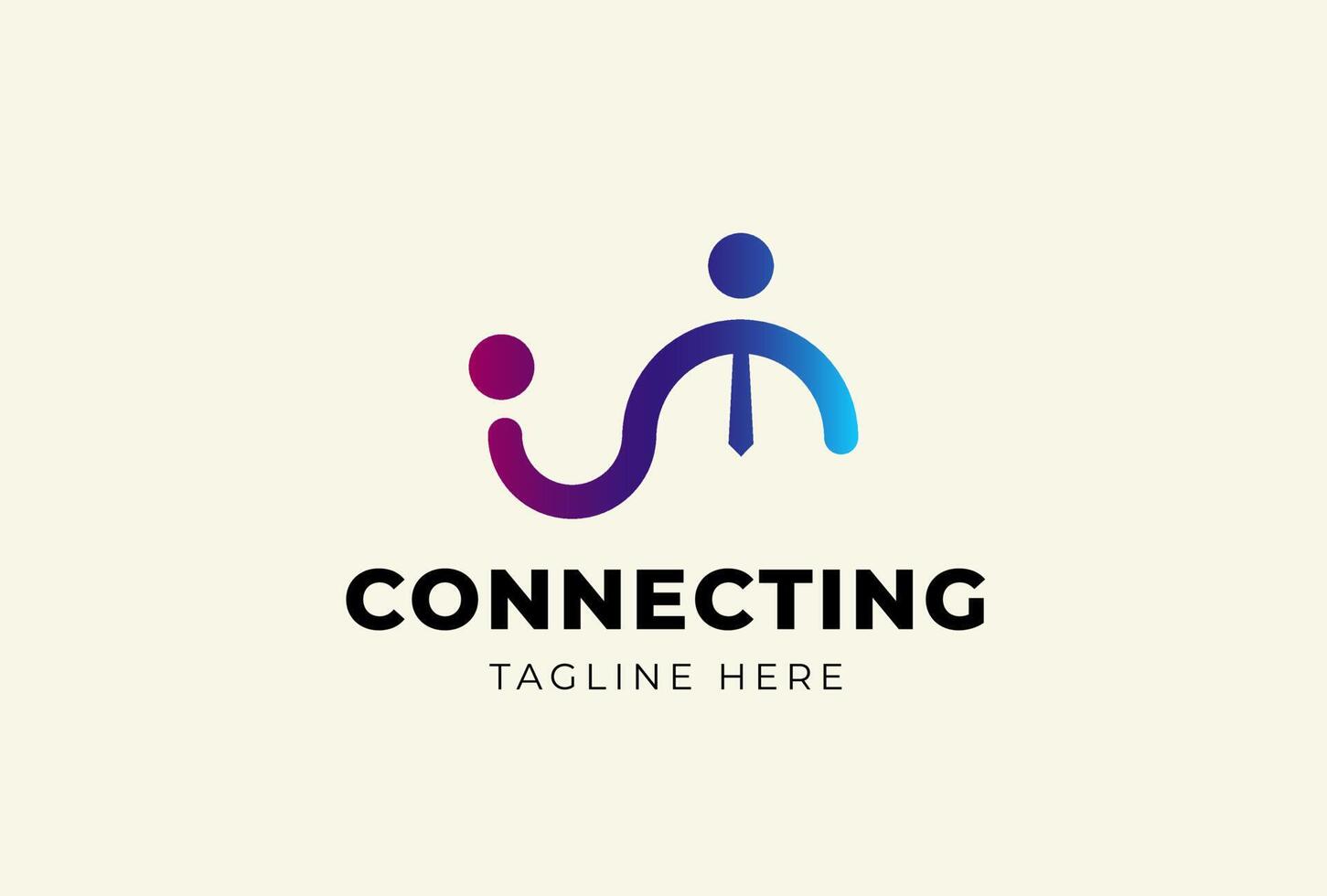 Logo connecting people vector