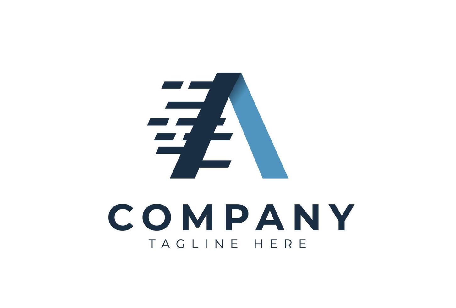 Letter A glitch logo company vector