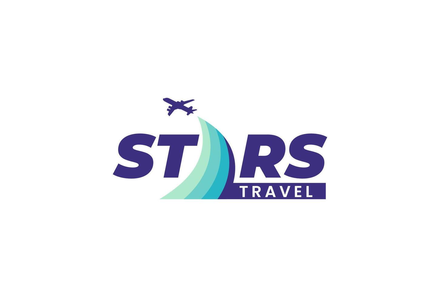 estrellas viajes logo moderno vector