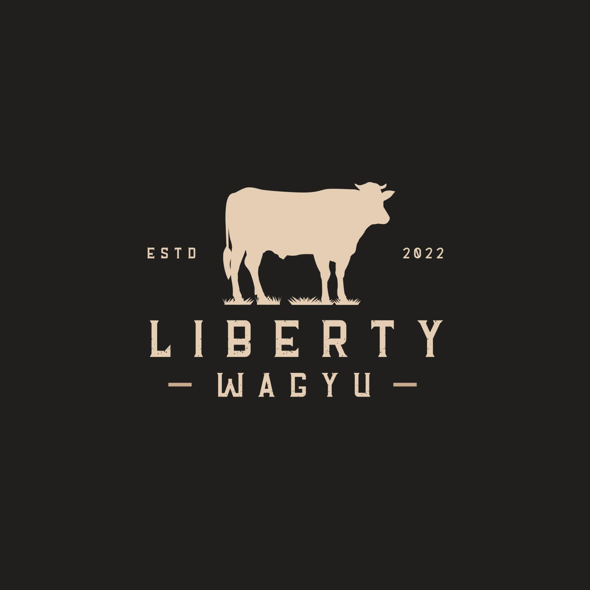 Liberty wagyu premium logo emblem, perfect with logo agency, wagyu