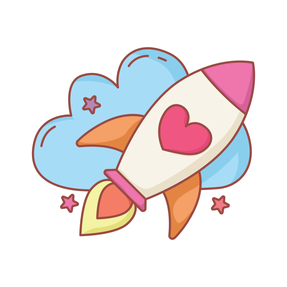 cute rocket sticker png