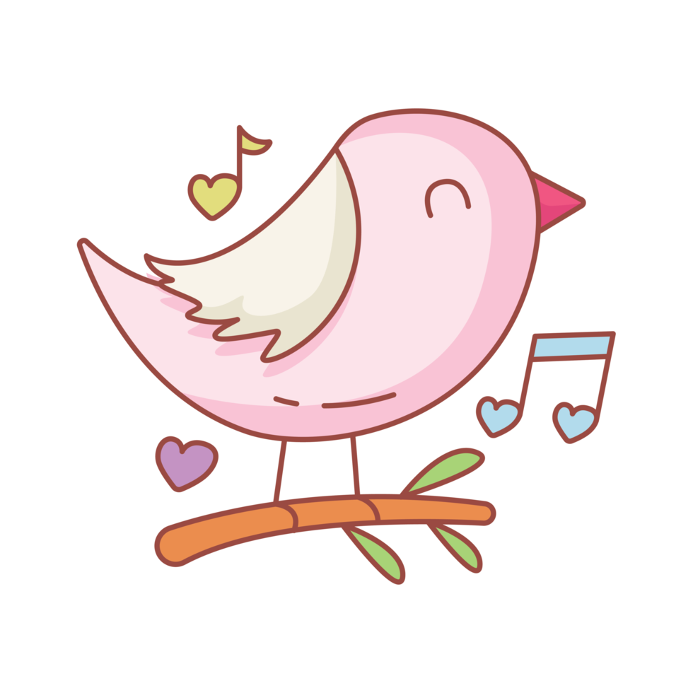 bird singing sticker png