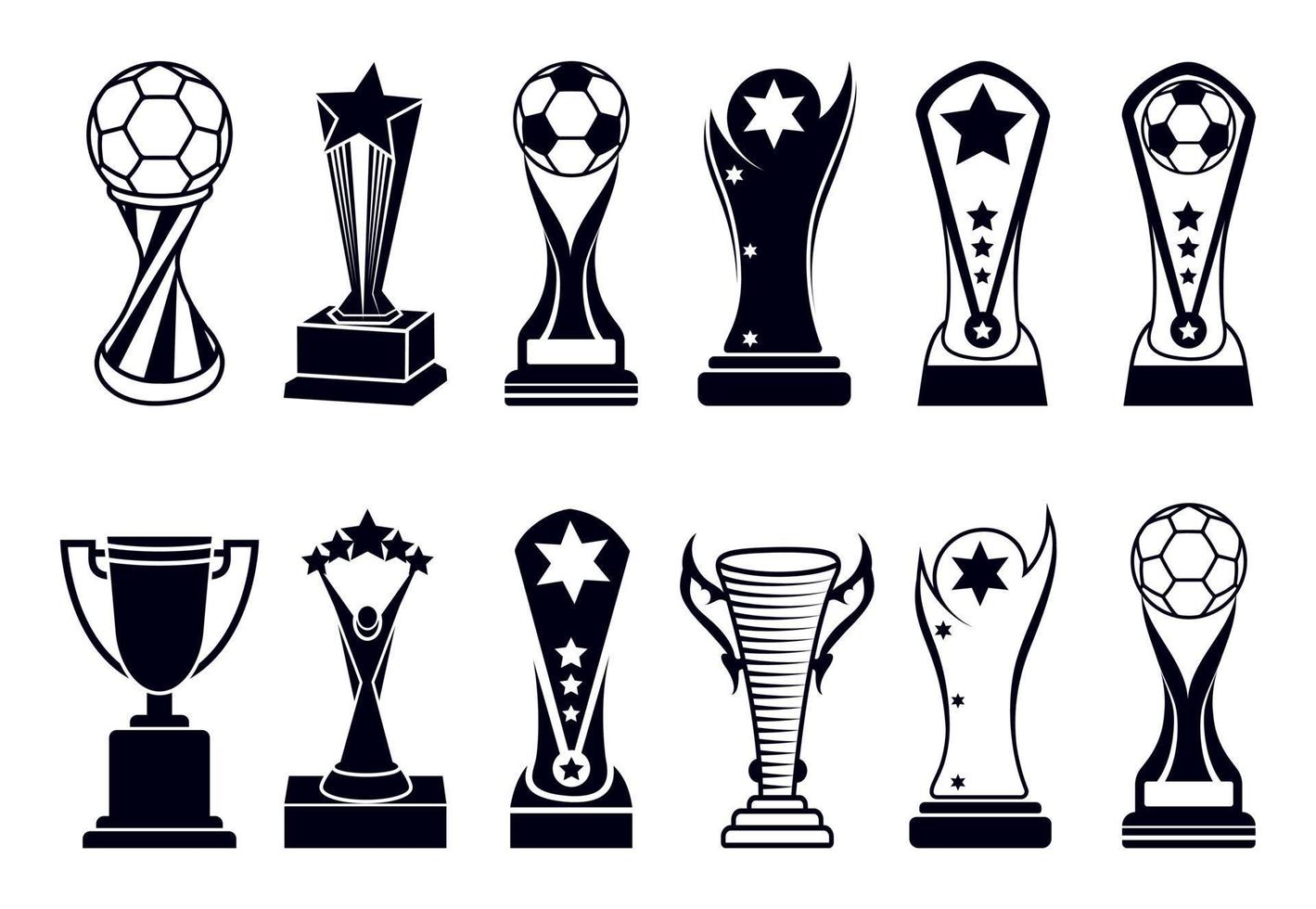Award Trophies Clip Art Vector Design Big Set. HI-Quality Premium