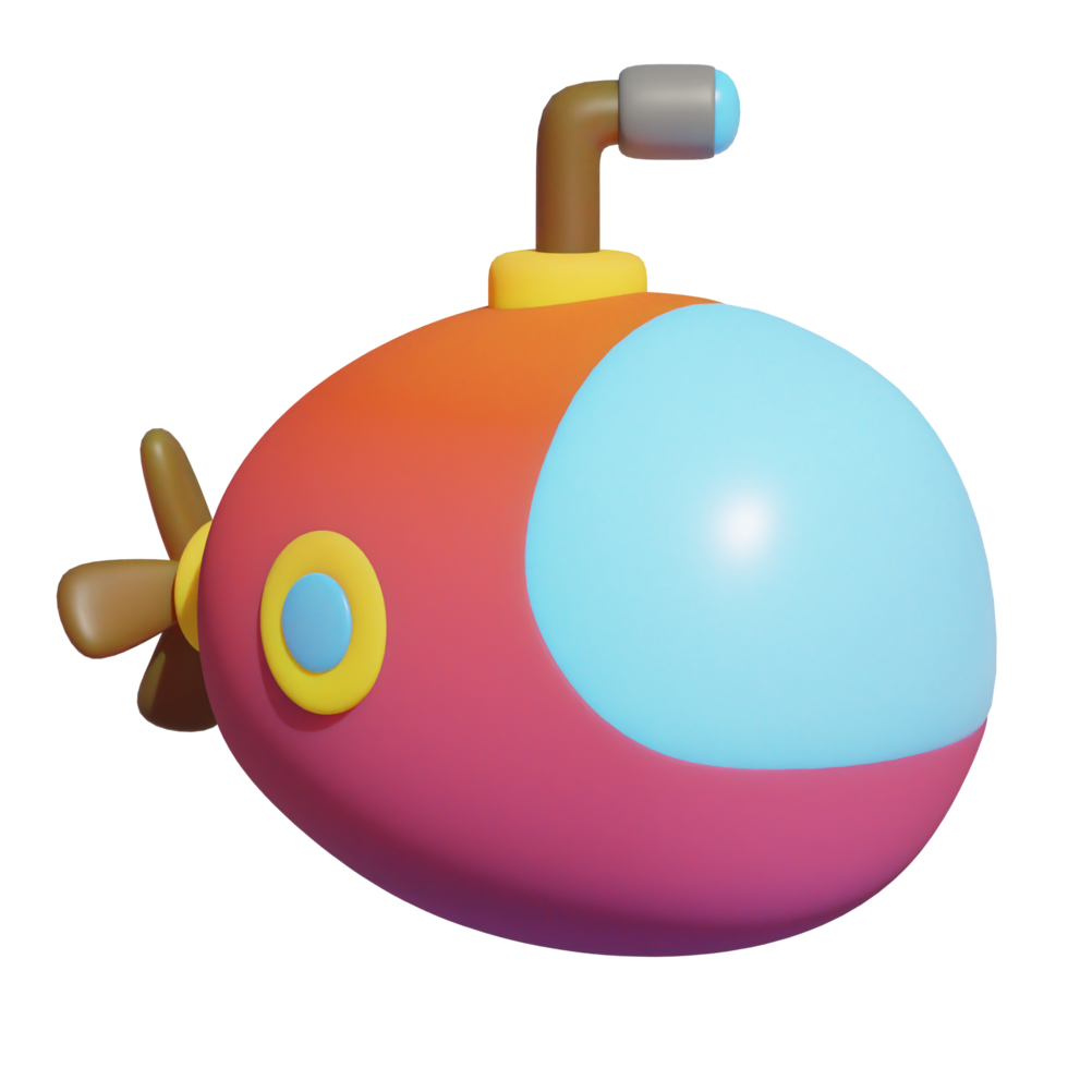 small submarine on transparent background png