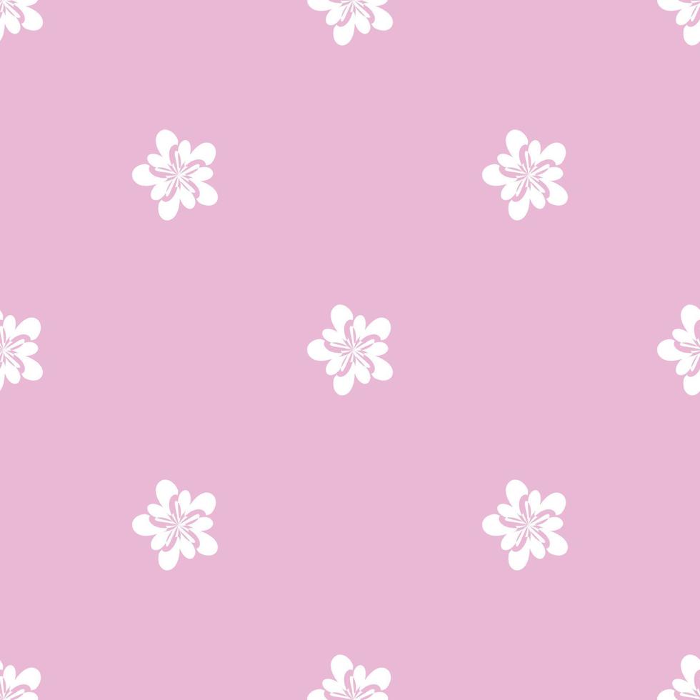 white flower seamless pattern vector pink background