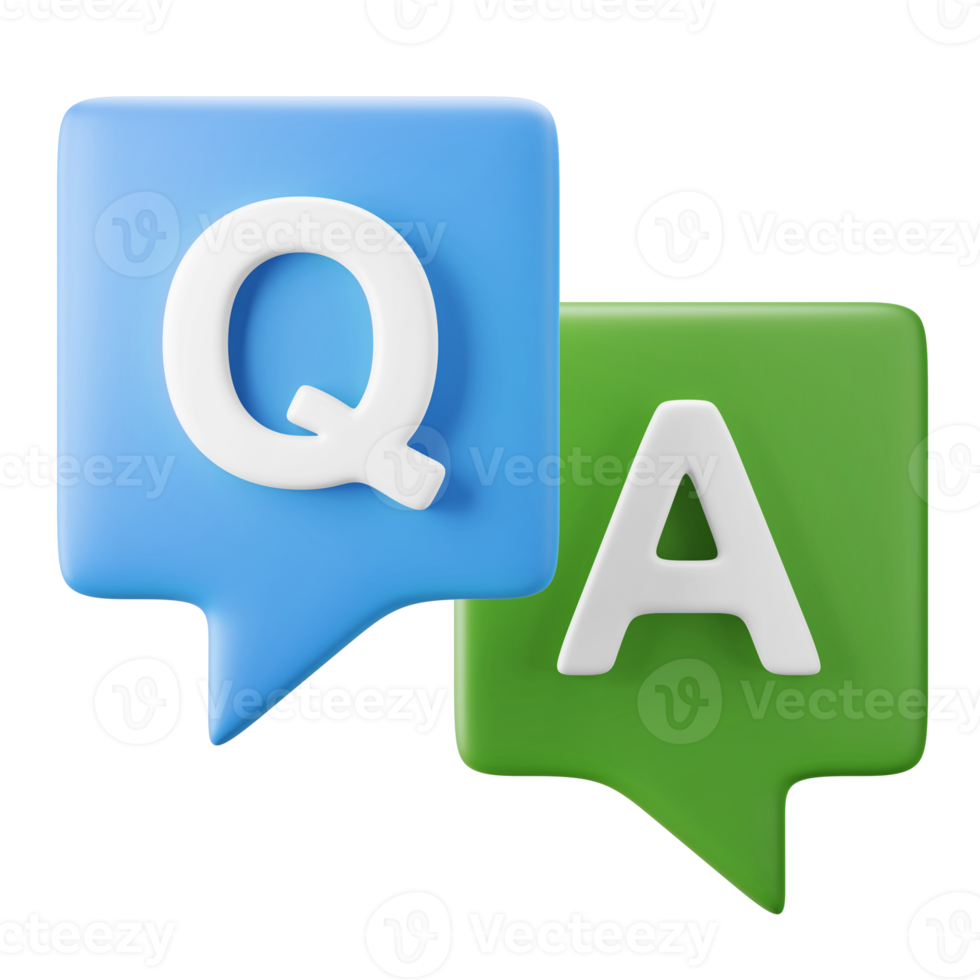 faq frequently asked question answer forum chat symbol user interface theme 3d icon illustration render isolated png