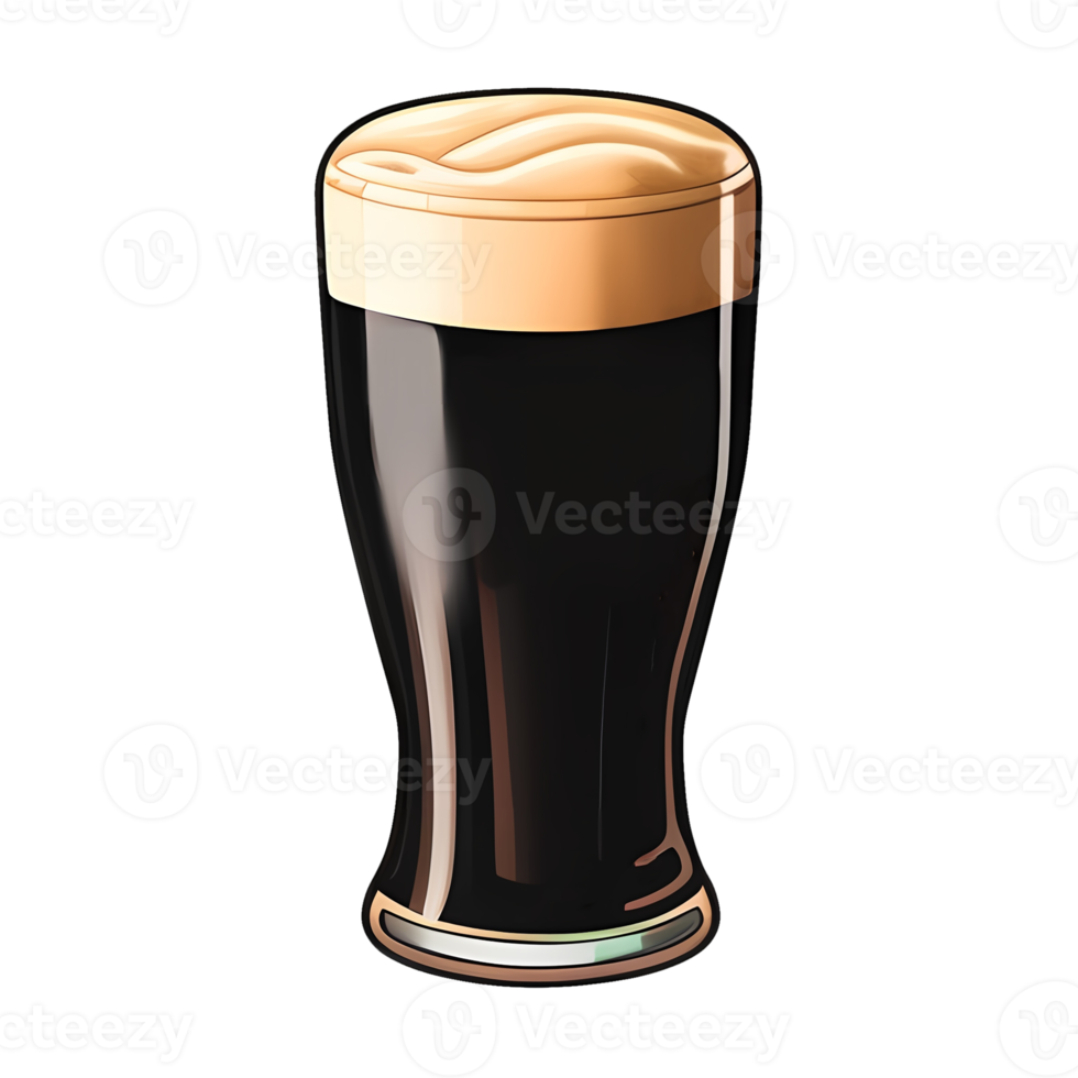 Glass of dark beer, sticker for St. Patrick's Day png