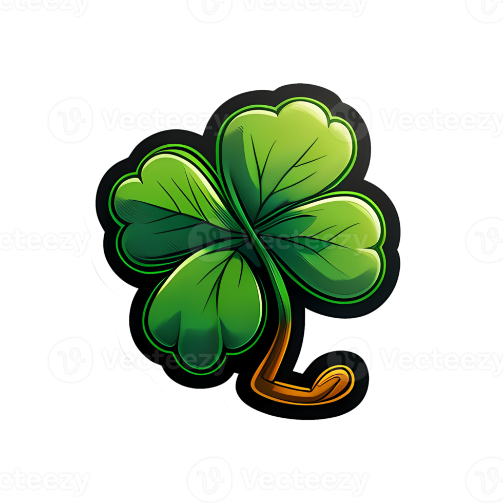 Green clover leaf, a symbol of St. Patrick's Day sticker png