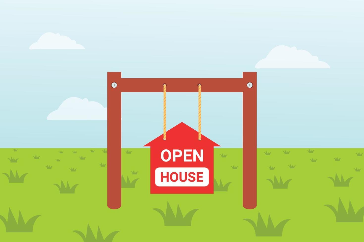 Open House signboard realistic style Vector illustration
