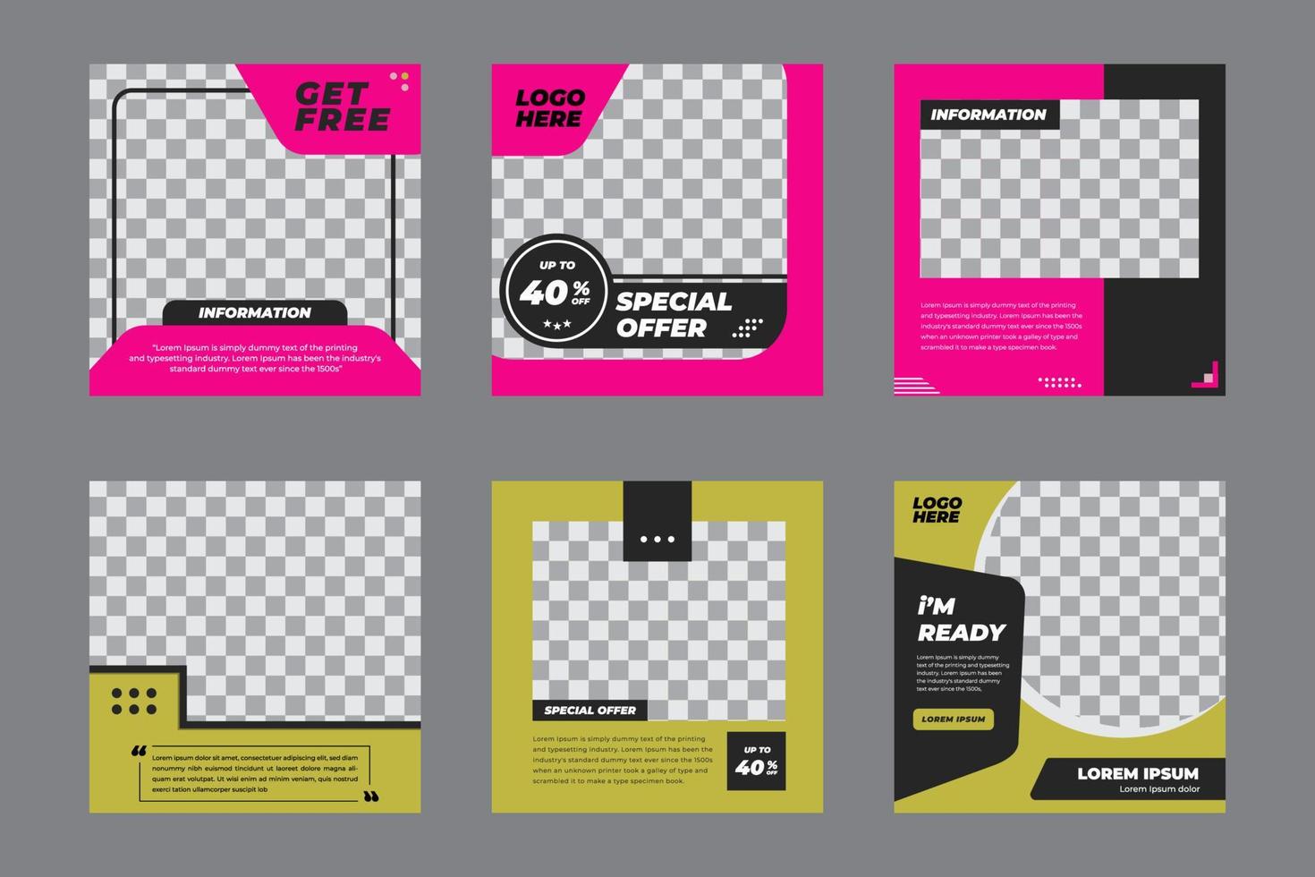Set of Social media square frame templates can used for advertising