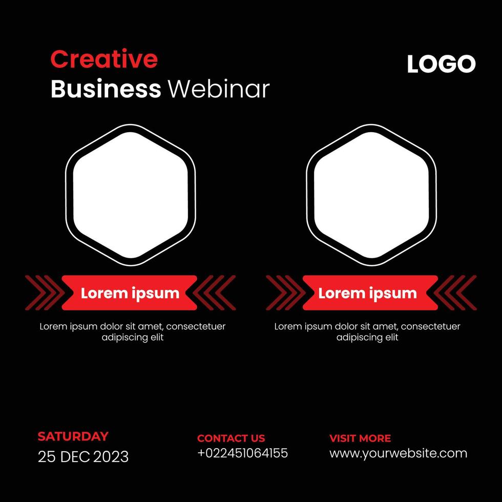 Digital social media Live webinar design, social media post design. Digital marketing for business advertisement social media post design. vector