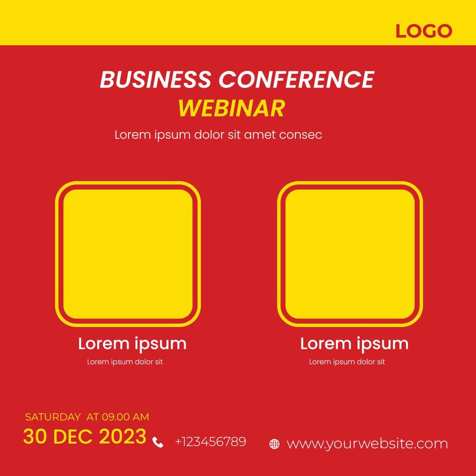 Digital social media Live webinar design, social media post design. Digital marketing for business advertisement social media post design. vector