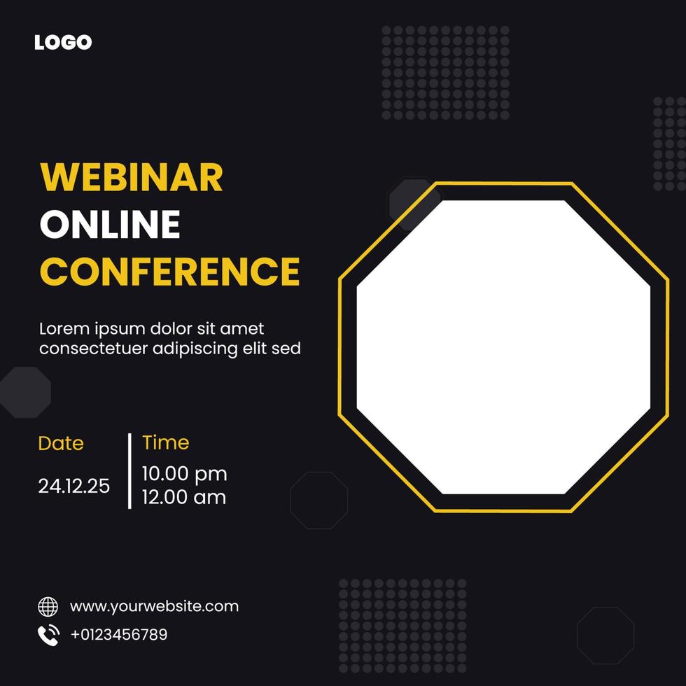 Digital social media Live webinar design, social media post design. Digital marketing for business advertisement social media post design. vector