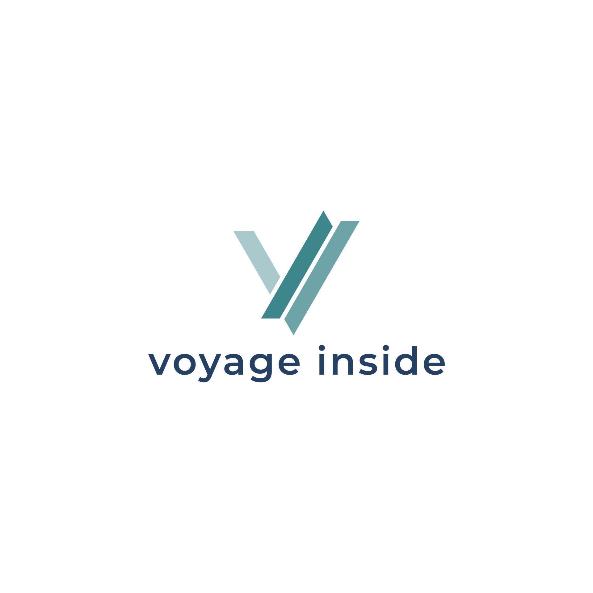 Abstract initial letter VI or IV logo in blue-green color isolated in ...